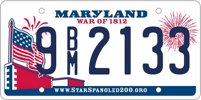 MD license plate 9BM2133