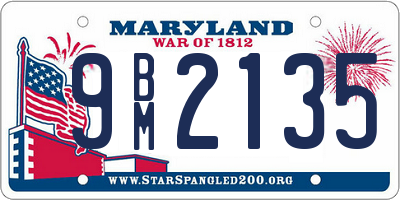 MD license plate 9BM2135