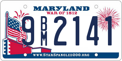 MD license plate 9BM2141