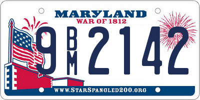 MD license plate 9BM2142