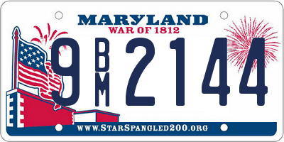 MD license plate 9BM2144