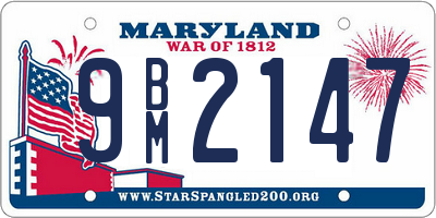 MD license plate 9BM2147