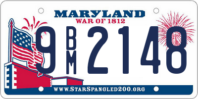 MD license plate 9BM2148