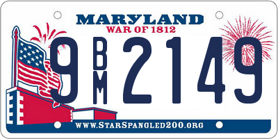 MD license plate 9BM2149