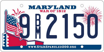 MD license plate 9BM2150