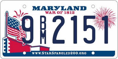 MD license plate 9BM2151