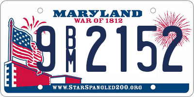 MD license plate 9BM2152