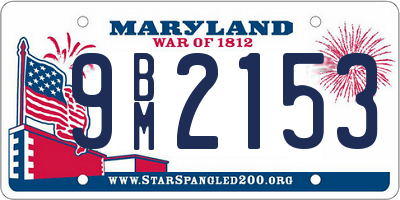 MD license plate 9BM2153