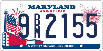 MD license plate 9BM2155