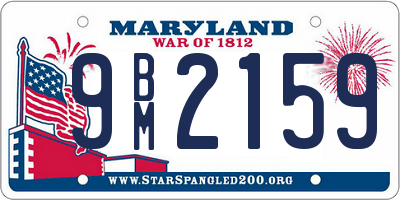 MD license plate 9BM2159