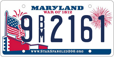 MD license plate 9BM2161