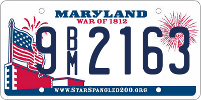 MD license plate 9BM2163