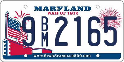 MD license plate 9BM2165