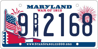 MD license plate 9BM2168