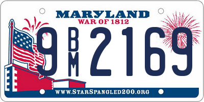 MD license plate 9BM2169