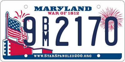 MD license plate 9BM2170