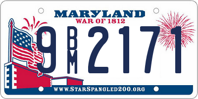 MD license plate 9BM2171