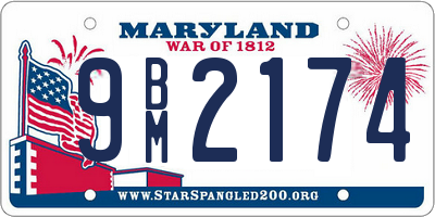 MD license plate 9BM2174