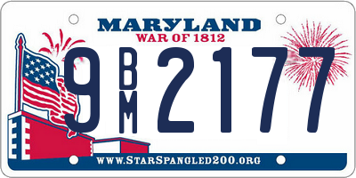 MD license plate 9BM2177