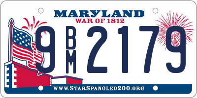 MD license plate 9BM2179