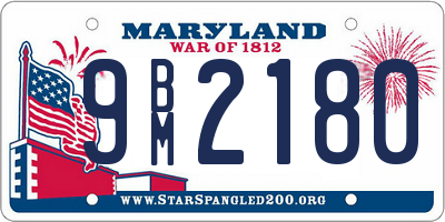 MD license plate 9BM2180