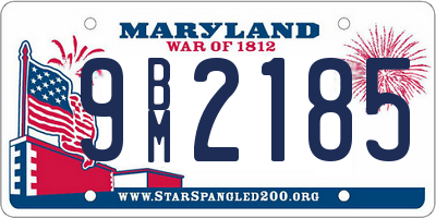 MD license plate 9BM2185