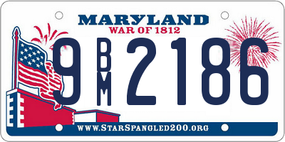 MD license plate 9BM2186