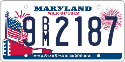 MD license plate 9BM2187