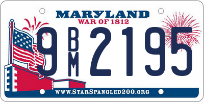 MD license plate 9BM2195