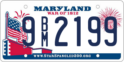 MD license plate 9BM2199