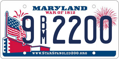 MD license plate 9BM2200