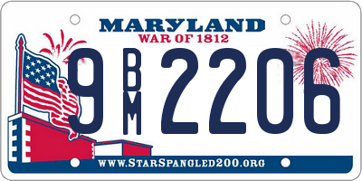 MD license plate 9BM2206