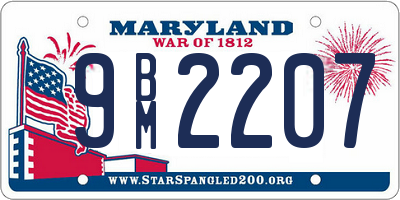 MD license plate 9BM2207