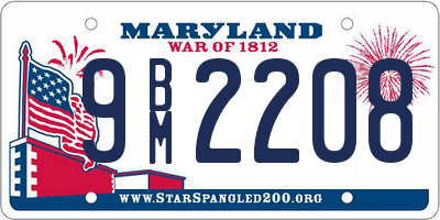 MD license plate 9BM2208