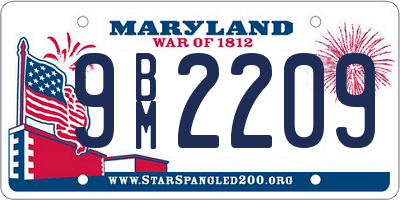 MD license plate 9BM2209