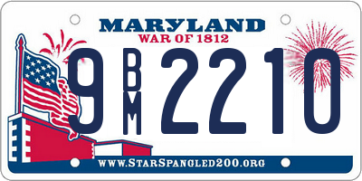 MD license plate 9BM2210