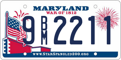 MD license plate 9BM2211