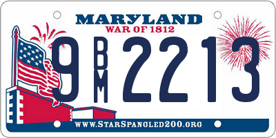 MD license plate 9BM2213