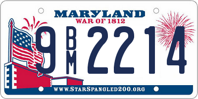 MD license plate 9BM2214