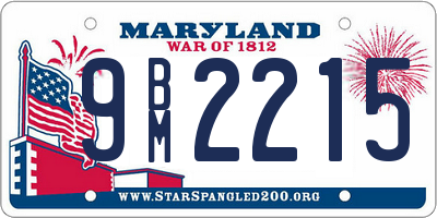 MD license plate 9BM2215