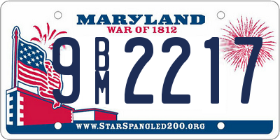 MD license plate 9BM2217