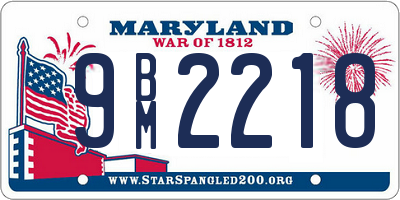 MD license plate 9BM2218