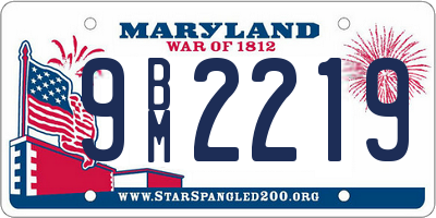 MD license plate 9BM2219