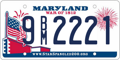 MD license plate 9BM2221