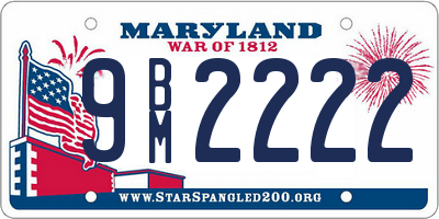 MD license plate 9BM2222