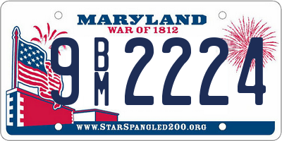 MD license plate 9BM2224