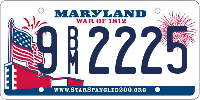 MD license plate 9BM2225