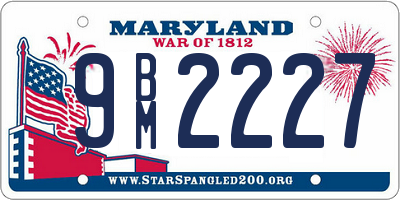 MD license plate 9BM2227