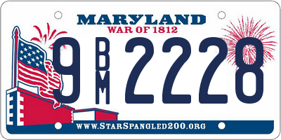 MD license plate 9BM2228