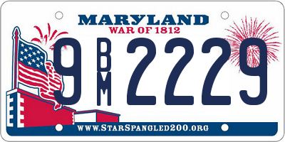 MD license plate 9BM2229